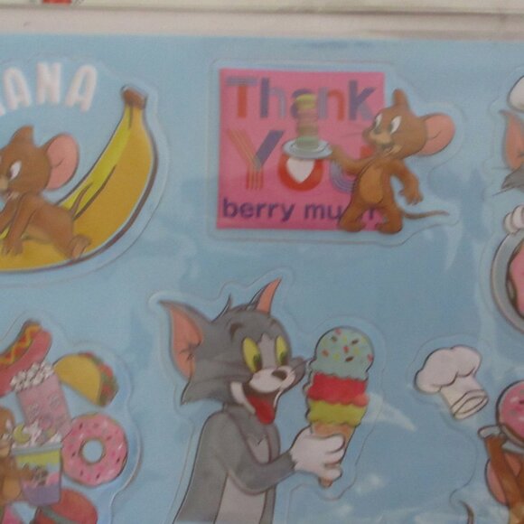 Tom and Jerry 3D Stickers One Sheet Plastic Die Cut 12 Stickers NEW & Sealed - Picture 11 of 12
